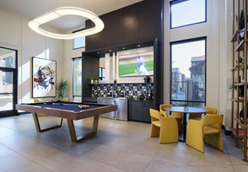 Game room with billiards